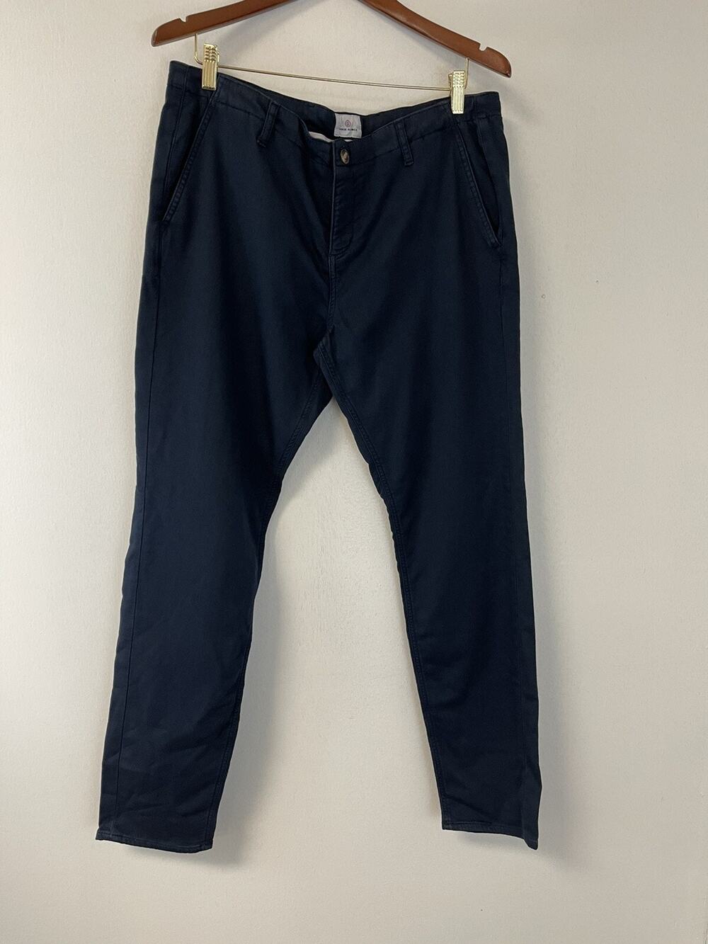 Serge Blanco Pants Mens 31x33 Chino Blue Khaki Flat Front Army France N246